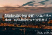【黑料吃瓜网全情报道】让真相浮出水面：网络黑料细节无遗漏展现