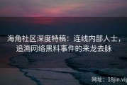 海角社区深度特稿：连线内部人士，追溯网络黑料事件的来龙去脉