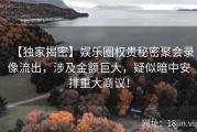 【独家揭密】娱乐圈权贵秘密聚会录像流出，涉及金额巨大，疑似暗中安排重大商议！