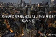 欧美尺码专线欧洲B1B1，欧美尺码对照表衣服
