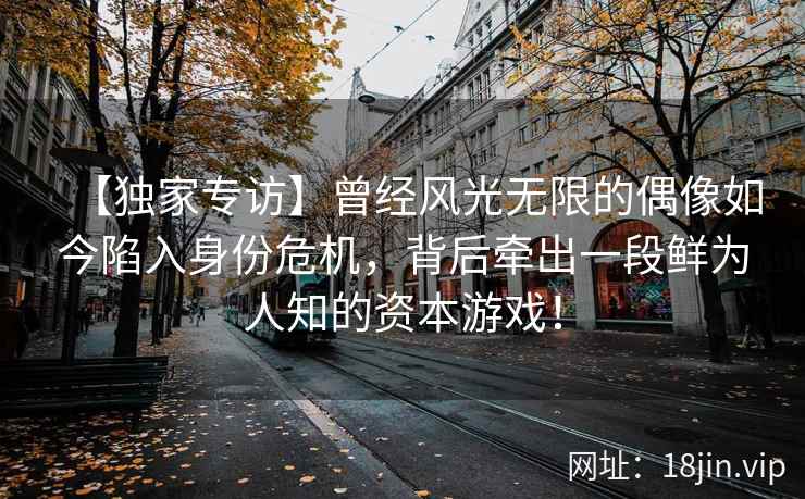 【独家专访】曾经风光无限的偶像如今陷入身份危机，背后牵出一段鲜为人知的资本游戏！