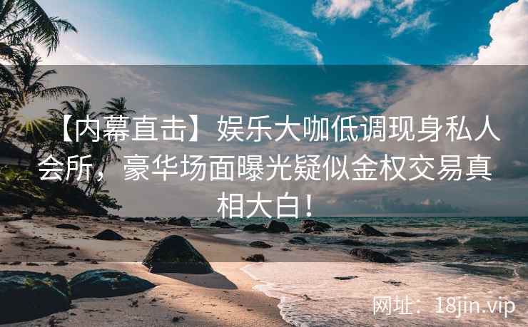 【内幕直击】娱乐大咖低调现身私人会所，豪华场面曝光疑似金权交易真相大白！