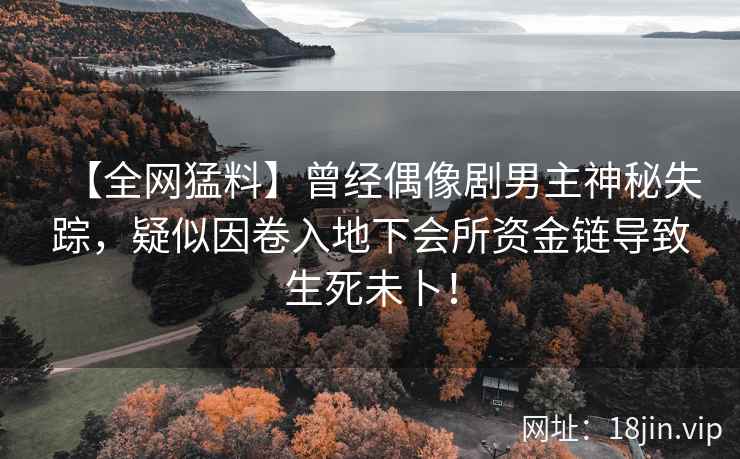 【全网猛料】曾经偶像剧男主神秘失踪，疑似因卷入地下会所资金链导致生死未卜！