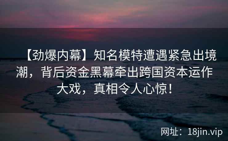 【劲爆内幕】知名模特遭遇紧急出境潮，背后资金黑幕牵出跨国资本运作大戏，真相令人心惊！